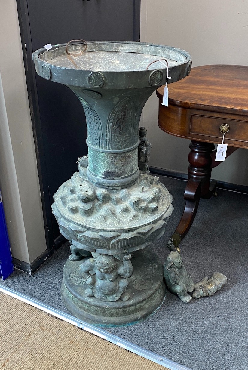 A massive Japanese bronze vase, Meiji period, height 94.5cm